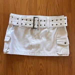 Princess Polly white Cargo Mini Skirt
